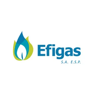 Logo de Efigas, empresa aliada en compensación de huella de carbono y sostenibilidad ambiental en Colombia